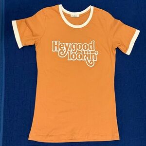 Orange Graphic Tee with White Trim